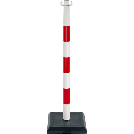 Poteau PVC Rouge/Blanc sur socle lesté 3kg - 1000001 (1/2)