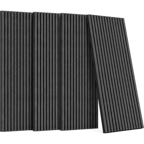 Set 4 Pannelli Fonoassorbenti per Interni Effetto Legno - misura 120x60 cm (2,88 ㎡) - Pannello 3D con spessore 2,1 cm, rivestimento acustico decorativ (1/5)