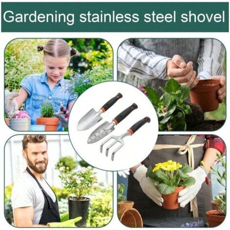 QORVA-Ensemble de 3 pelles de jardin Truelle, pelle, outils de jardinage, fournitures de jardinage, pelle à sable pour creuser, planter et transporter (1/4)
