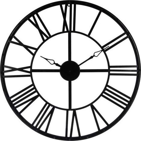 Horloge murale vintage métal 70cm, chiffres romains décoration salon cuisine bureau (1/5)
