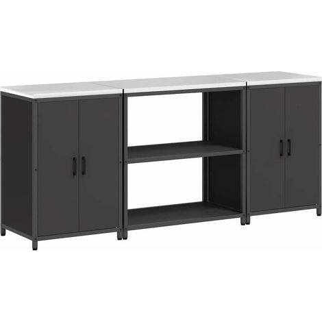 Maison Exclusive - Set di Stoccaggio per Cucina HATTEM 3 pcs Nero