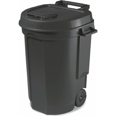 Poubelle 110 litres à Roulettes Noir - EDA
