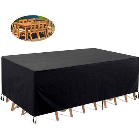 180x120x74cm,Housse de Table Jardin Rectangulaire Imperméable, 210D Anti-UV Housse de Protection Salon Bache Table Exterieur (1/4)
