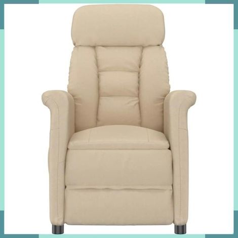 348411 Chaise de massage Crème 70.5 x 96.5 x 95 cm Tissu et métal (1/5)