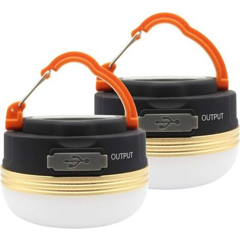 2 Pack Camping Light Lantern LED Lamp USB Rechargeable Waterproof 3 Modes Power Bank Tent Lights for Outdoor Camping Hiking Emergency (1/5)