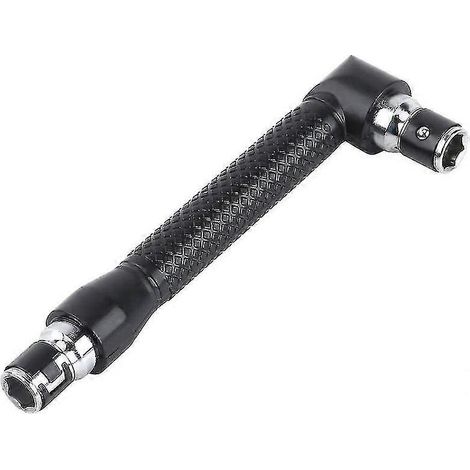 Clé à douille coudée à double tête XIANQI - Outil durable, ergonomique et polyvalent, noir (1/4)
