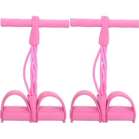 Élastique Fitness Résistance Tube avec Poignées - Équipement d'Entraînement Pilates Yoga Rose (1/5)