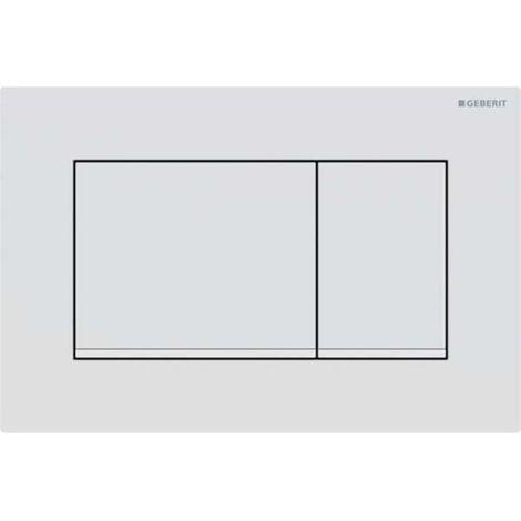 Plaque de commande carrée compatible Geberit Sigma20 (anciennement Sigma30) pour double chasse d'eau : laque blanche mate, revêtement facile à nettoyer, blanc (115.883.01.1) (1/4)