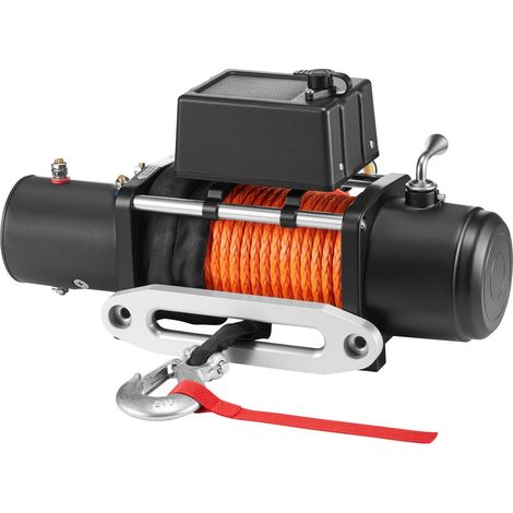 Treuil électrique, capacité de charge de 6100 kg, 12 V CC, câble synthétique de 0,95 cm x 24 m, télécommande sans fil et filaire, idéal pour le remorquage de SUV, Jeep, remorques et bateaux tout-terra (1/5)