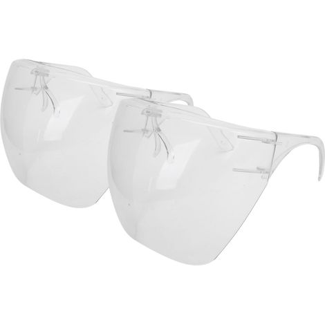Lot de 2 masques de protection transparents avec crochets d'oreille, anti-buée et anti-poussière, pour adultes et enfants. (1/5)
