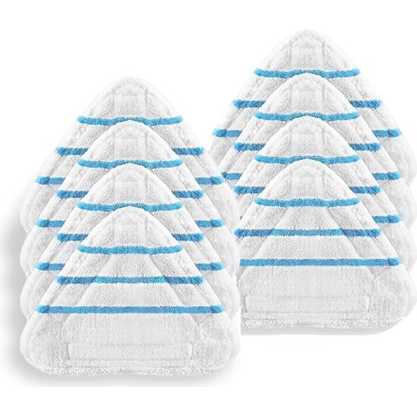 8 pcs Serpillere Balai Vapeur，Vapeur pour Balai Vapeur pour Silvercrest Lidl Universel，Accessoires pour Nettoyeurs Vapeur，Housse en Microfibre (1/5)