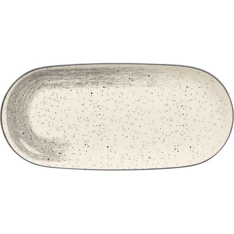 Ovaler Servierteller 15,5 x 33 cm, grau (1/5)