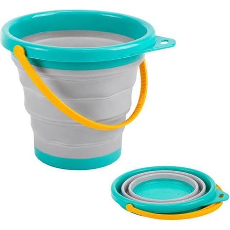 Seau souple, pliable et coloré de 17 cm, compact et pratique, idéal pour le camping, le jardin, la plage et le rangement. (1/5)
