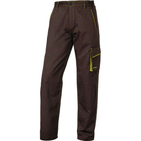 Deltaplus M6PANMAXX Panostyle Pantalone da Lavoro Sargia 65% Poliestere 35% Cotone 235 g-m² 5 Tasche Predisposizione Ginocchiere colore Marrone Verde