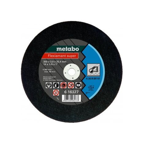 Metabo 616328000 Disco de tronzar plano Flexiamnat Super A30-R para acero 300x2,5x25,4 mm (Envase 10 Ud)