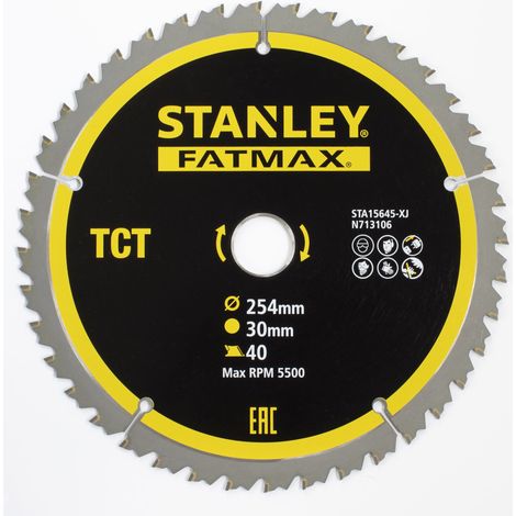 Lama per Sega Circolare Stanley FATMAX STA15645-XJ TCT Ø254 x 30 mm 40 Denti (1/2)