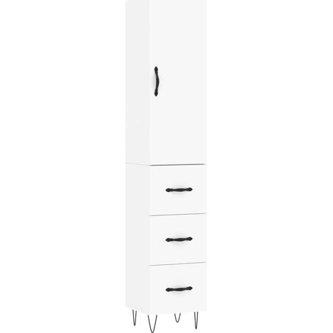 Maison Exclusive - Buffet haut Blanc 34,5x34x180 cm Bois d'ingénierie (1/5)