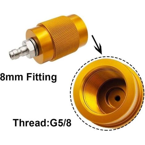 Adaptateur de charge de vanne de station de remplissage PCP vers connexion mâle/femelle 8 mm pour vanne DIN 200 et 300 bar, 1 avec raccord mâle 8 mm