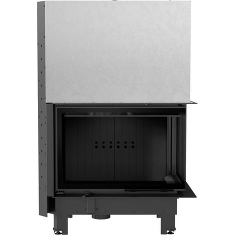 Inserto para chimenea MBM 10 cristal en el lado derecho cristal curvado puerta de guillotina BLACK (1/5)