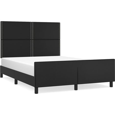 Maison Exclusive - Bettgestell mit Kopfteil Schwarz 140x200 cm Ku