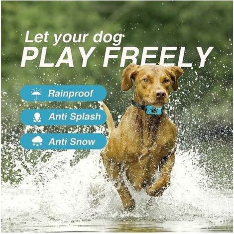 Ahlsen Automatisches, wiederaufladbares Antibellhalsband für Hunde, Trainingshalsband mit Ton-/Vibrationsfunktion, ohne Stromschlag, 7 Empfindlichkeitsstufen für mittelgroße Hunde – Blau (1/5)