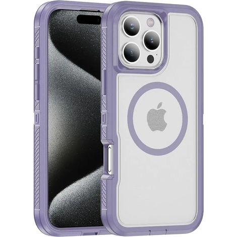 (Violet, iPhone 14 Pro Max) Coque magnétique robuste et antichoc, protection contre les chutes