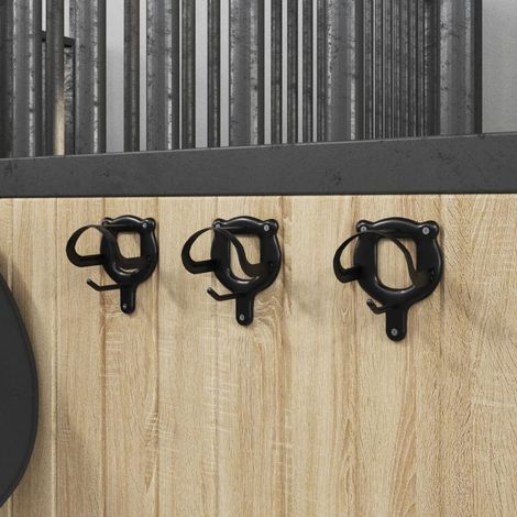 vidaXL Soporte para bridas de pared hierro negro (1/5)