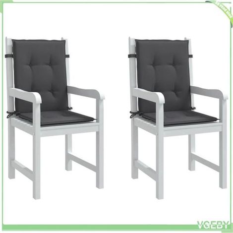 Coussin de chaise à dossier bas - FAFEISY - 4002442 - Lot de 2 - Anthracite mélangé - Résistant UV, anti‑glissant (1/5)
