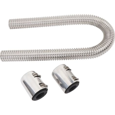 Kit di tubi flessibili per radiatore in acciaio inox, 91 cm (36 pollici), con fascette in alluminio ricavate dal pieno, tubo flessibile universale per acqua di raffreddamento, colore argento. (1/4)