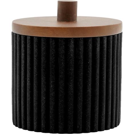Pot à Cotons Design "Niagara" 11cm Noir (1/5)