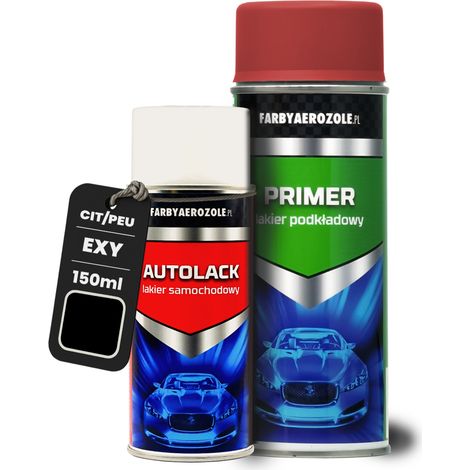 Citroën Peugeot EXY Noir Schwarzer Sprühlack 150 ml + Grundierung 400 ml (1/5)
