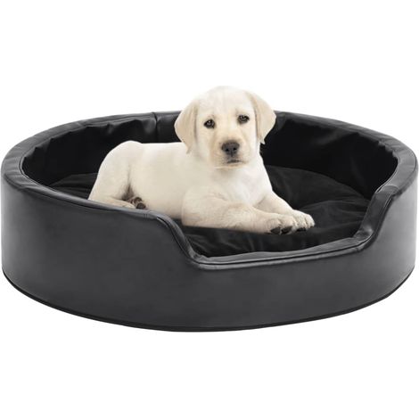 Panier pour chien noir 69x59x19 cm en peluche et simili cuir