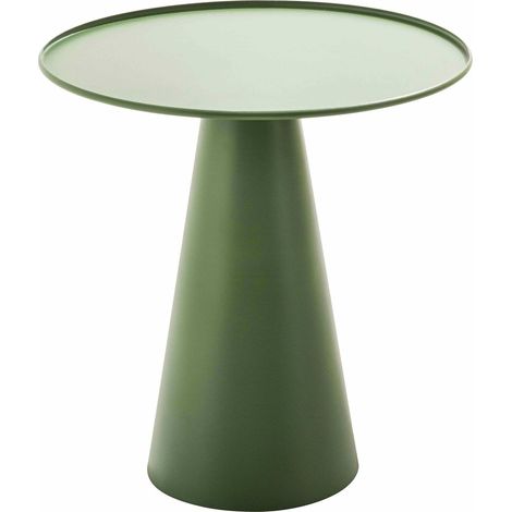 Table basse ronde 50 cm en acier vert cactus Gomba