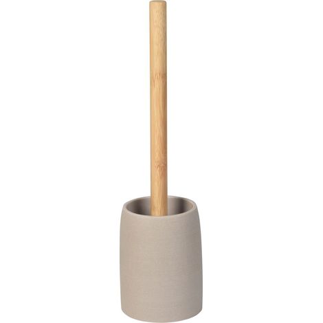 RIKO Porte-brosse WC sur pied, beige/bambou (1/2)