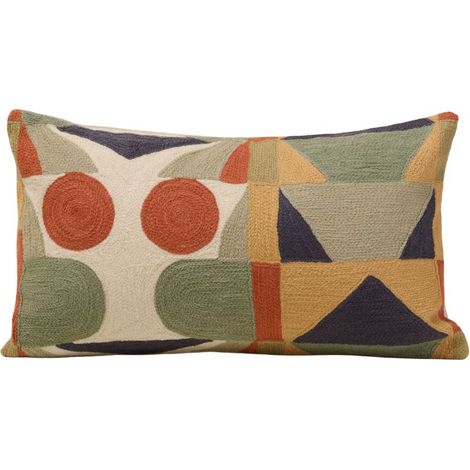 Housse de coussin en Motif graphique brodé au point de chainette NIKOLLA