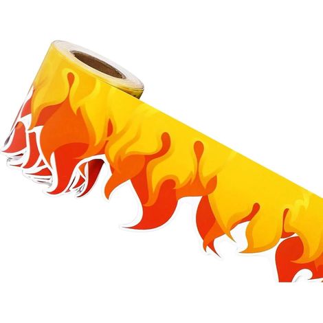 Autocollants Flamme - Ornement Décoratif Imperméable Portable - Autocollants Décoratifs De Bordure pour maison bureau école intérieur lieu de travail fête magasin boutique (1/5)