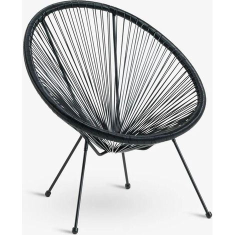 ORION91oficial® - Sillón Hawái de Exterior Acero y Ratán Sintético Color Negro Exterior Jardín Ancho 74 x Alto 84 x Fondo 85 cm - spaziORION91 - Unidad (1/4)