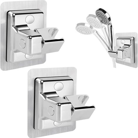2-Piece No Drilling Shower Holder - Universal Shower Head Holder - 360° Adjustable Wall Mount Shower Bracket (1/5)