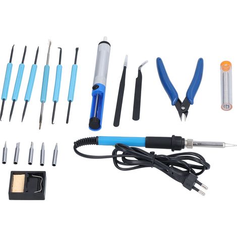 Kit de soudage et de réparation électrique portable avec protection contre les chutes pour fers à souder, adapté aux composants électroniques (220V). (1/5)