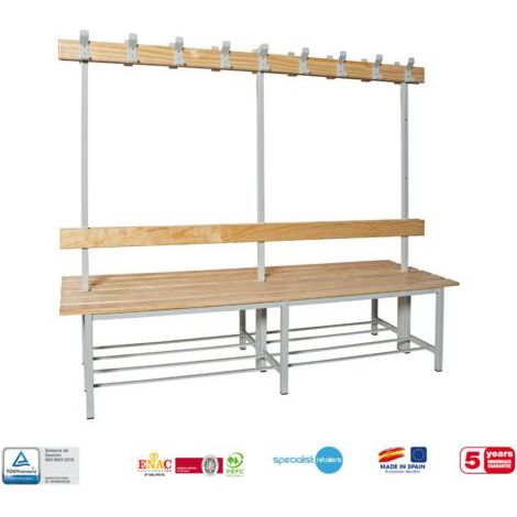 Banco de vestuario SIMONLOCKER (100x160x67cm) GRIS (1/4)