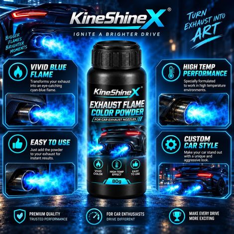 KineShineX Auto-Auspuffflammen-Farbwechselpulver Blaues Auspuffflammen-Verstärkerpulver Auto-Auspuffspray (1/5)