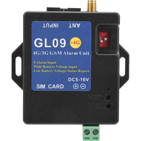 Module D'alerte du Système de Sécurité D'alarme 4G/3G/GSM Alarme de Sécurité à Faible Consommation D'entrée à 8 Canaux pour la Sécurité de L'entrepôt à Domicile(Le Noir) (1/5)