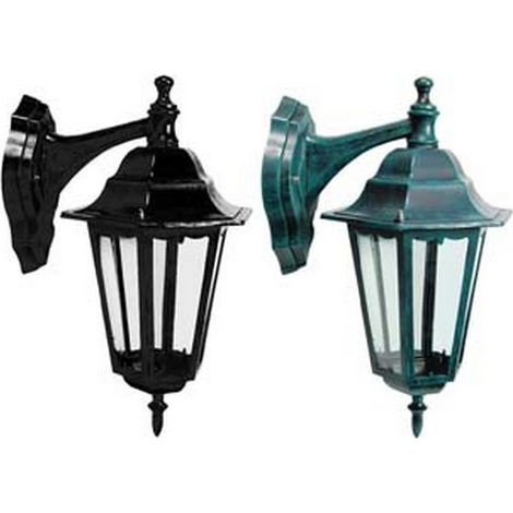 1PZ LANTERNA CON BRACCIO SUPERIORE MODELLO BERLINO - 100w IP44 mm.265x405h. colore nero