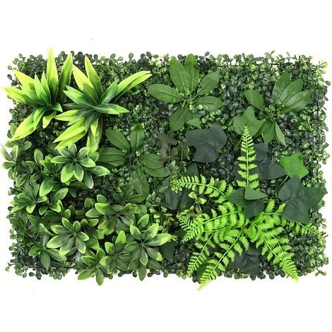 Mur végétal artificiel 40x60 cm – Panneaux muraux emboîtables, pour intérieur et extérieur, idéal pour maison, jardin, bureau, boutique, café et décoration de mariage (1/5)
