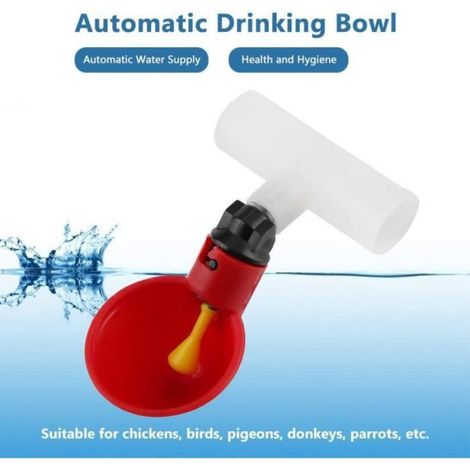 Abreuvoir Automatique - Distributeur D'eau Pour Volaille - Compatible Poulet Pigeon Caille Oiseau - 5 Pièces (1/4)
