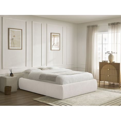 BOBOCHIC - Sommier coffre INERA tissu bouclette 140x190 Blanc (1/5)