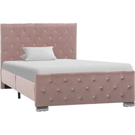vidaXL Estructura de cama sin colchón terciopelo rosa 100x200 cm (1/5)