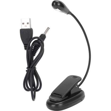 Lampe à pince LED rotative à 360°, lumière blanche 5000K‑6000K pour lecture et bureau (1/5)