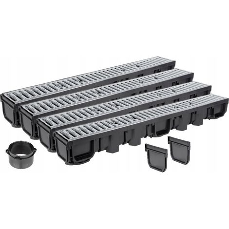 DRENAJE LINEAL H105 Rejilla GALVANIZADA hasta 1,5 toneladas A15 SET 4m AQUER (1/5)