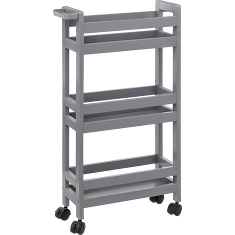 Servierwagen mit rollen 3 ebenen colorama betongrau - 5five